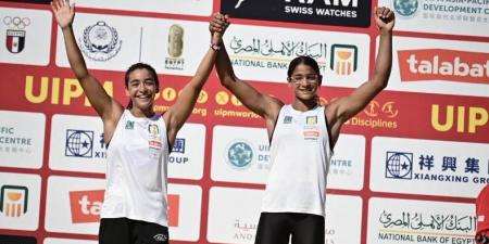 ملك إسماعيل وفريدة خليل تتوجان بذهبية السيدات ببطولة العالم للتتابعات للخماسي الحديث