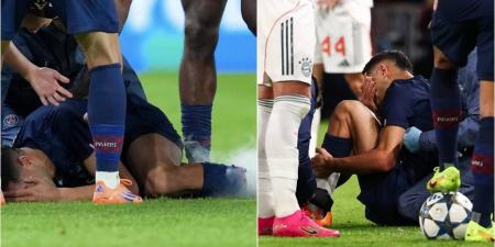 حكيمي يتعرض لإصابة "خطيرة" في الكاحل ويغادر مباراة باريس سان جيرمان أمام بايرن ميونخ باكيًا