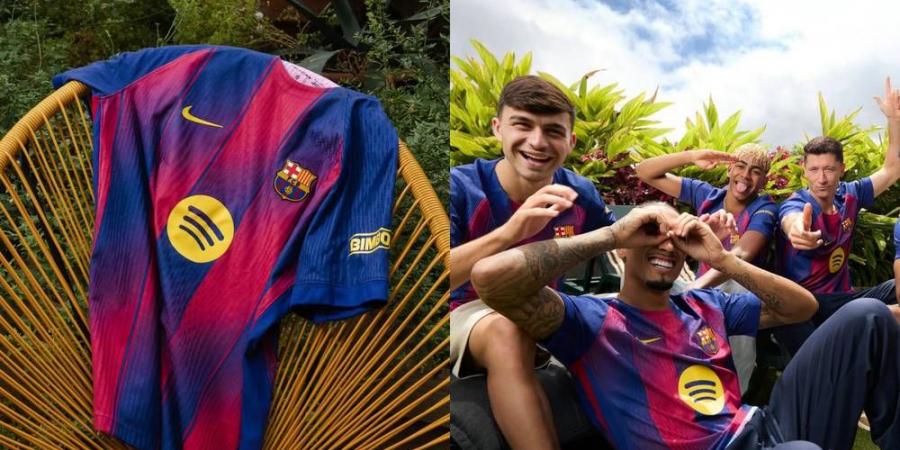 بالصور.. برشلونة يكشف عن شكل قميصه الجديد